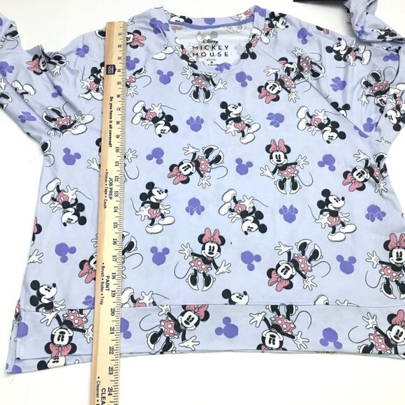 NEW Disney Women's Purple Pajamas Minnie Mouse Long Sleeves Jogger Pants Medium - Picture 7 of 13